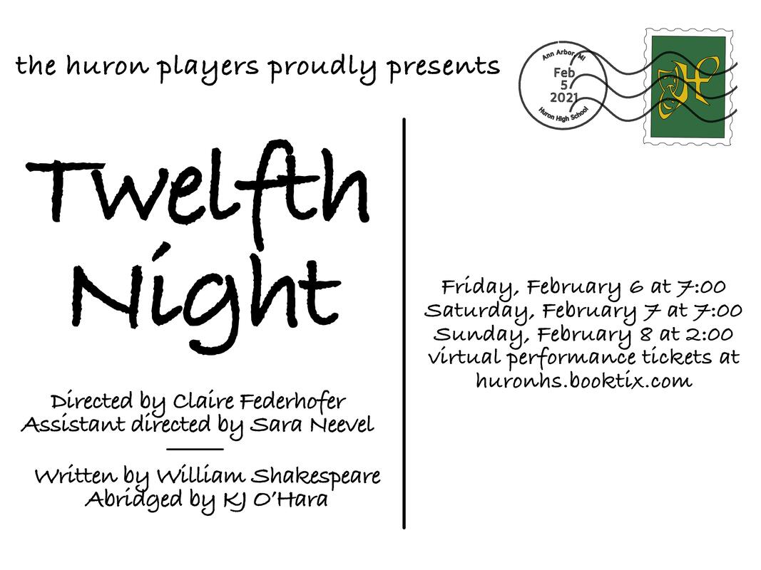 Graphic of poster advertising the show Twelfth Night